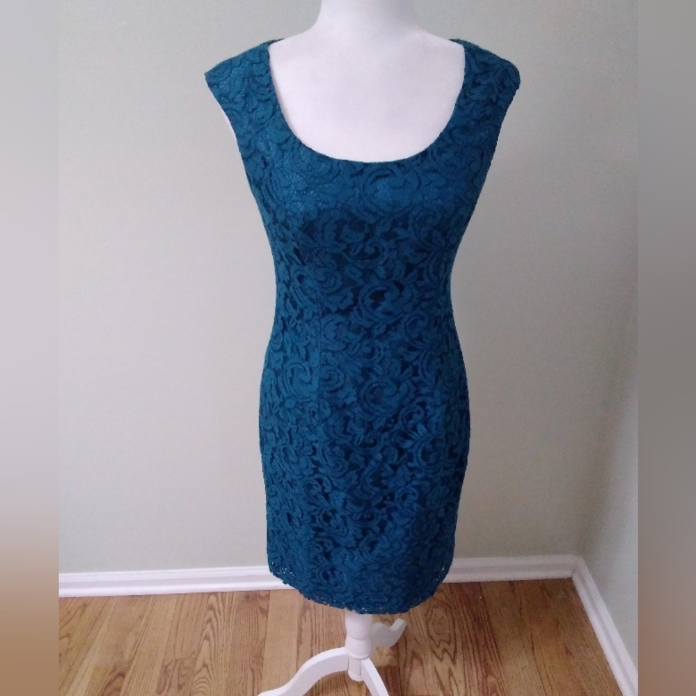 Adrianna Papell Lace Overlay Dress